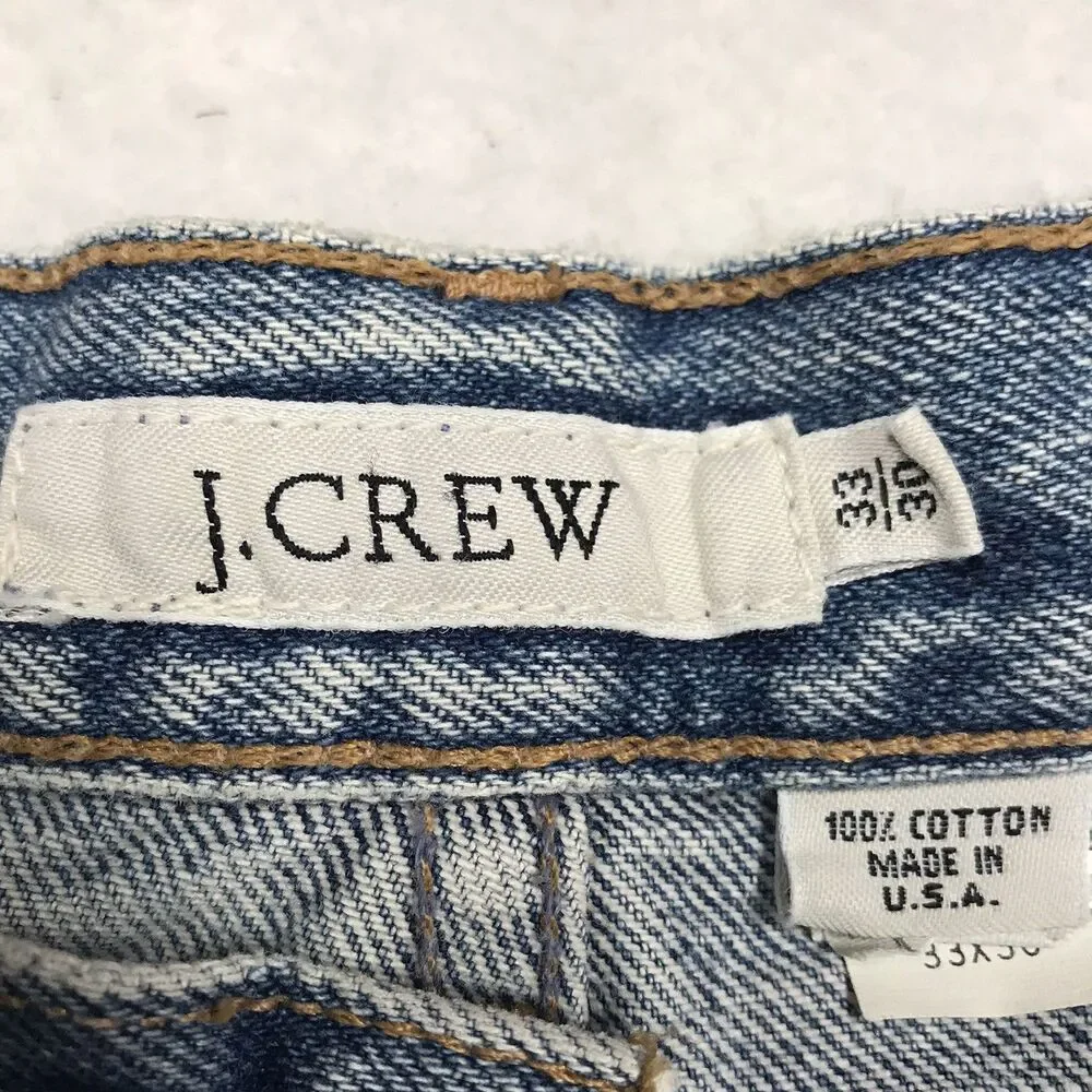 90s J CREW Jean Men 32x30 Acid Light Wash Relaxed fit Straight Leg USA Made